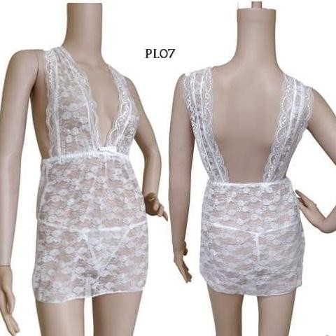 TERBARU - PREMIUM NIGHT GOWN BAJU TIDUR SLEEP WEAR SEXY LINGERIE LACE PUTIH PL07