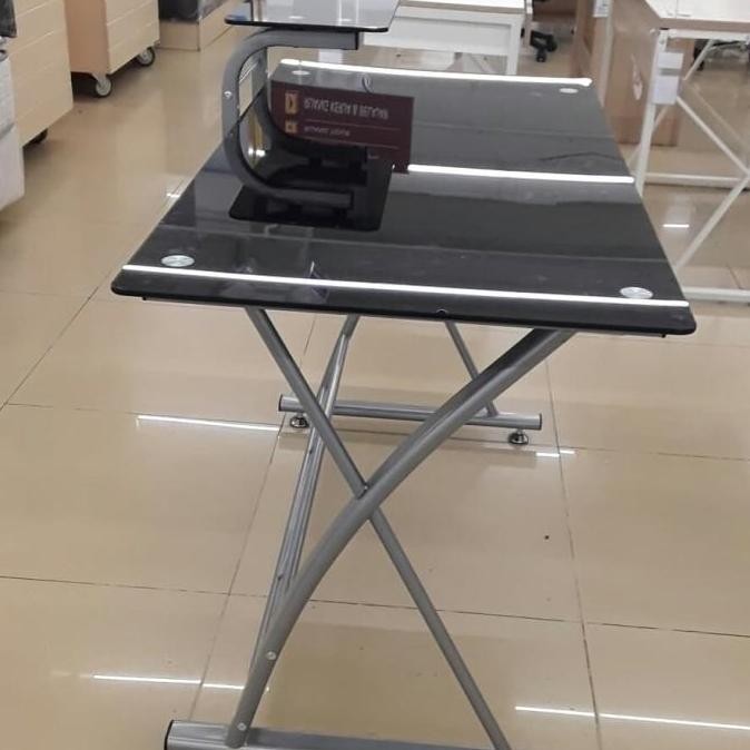 meja komputer hazel informa tempered glass