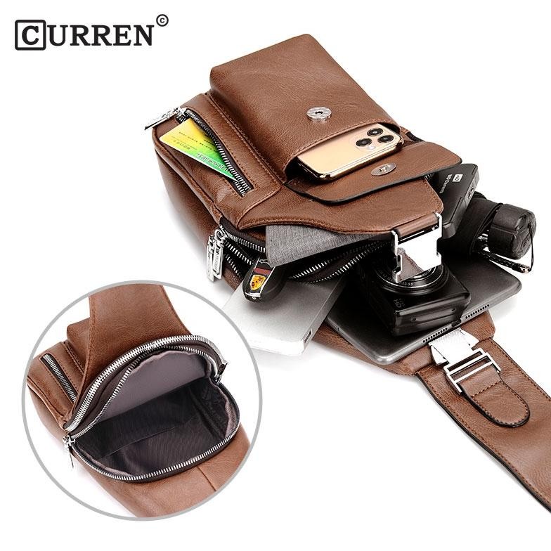 Berkualitas CURREN 9525 Tas Selempang Bahu Pria Kulit Premium CURRENOS