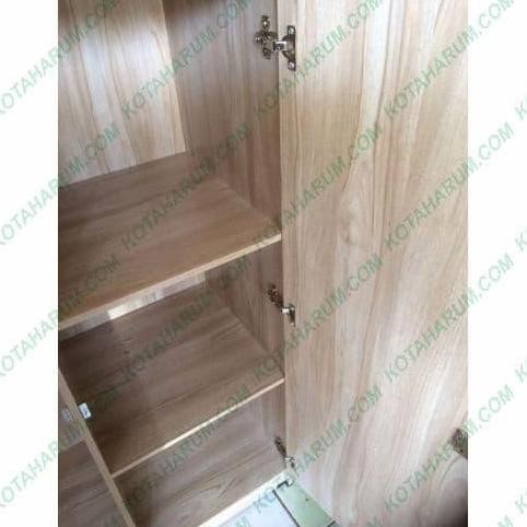 lemari kayu anak kost kosan 2 pintu baju pakaian pendek 120 cm bandung