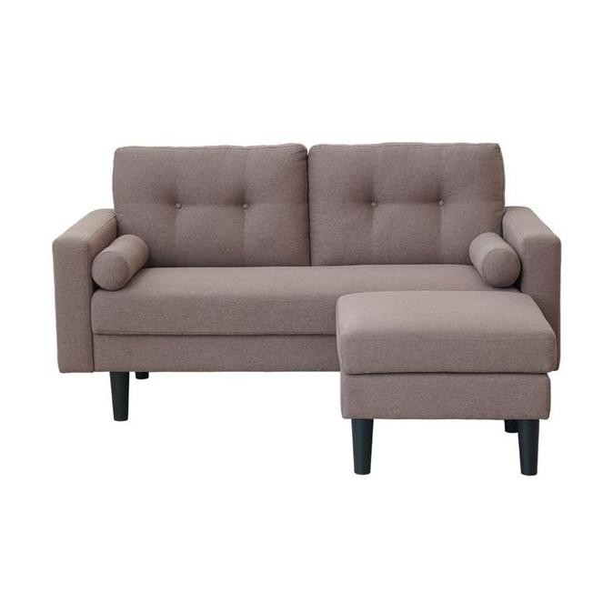 INFORMA PLUTO SET SOFA FABRIC 2 SEATER DENGAN BANGKU - COKELAT