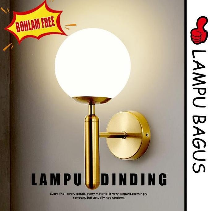 Lampu Dinding Gold Brass/ Nordic Wall Lamp Lampu Dinding/Lampu Dinding Bola Gold