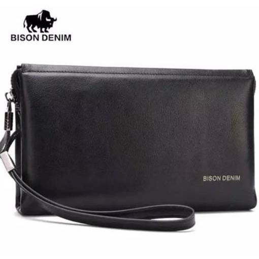 Bison Denim-Handbag Pria Clutch Bag Luxury (BISON N2257-2B) GS