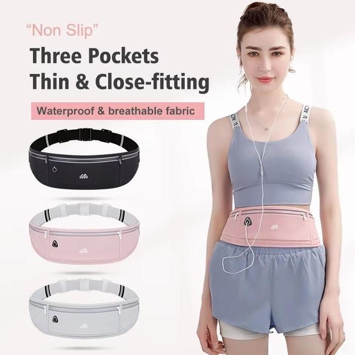 Tas Pinggang Olahraga Outdoor Tas Ponsel Lari Pria dan Wanita Tas Sabuk Mini Anti air