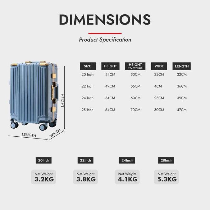 Roaming Koper Size Kabin & Bagasi Koper Wanita Koper Pria Suitcase Luggage T098