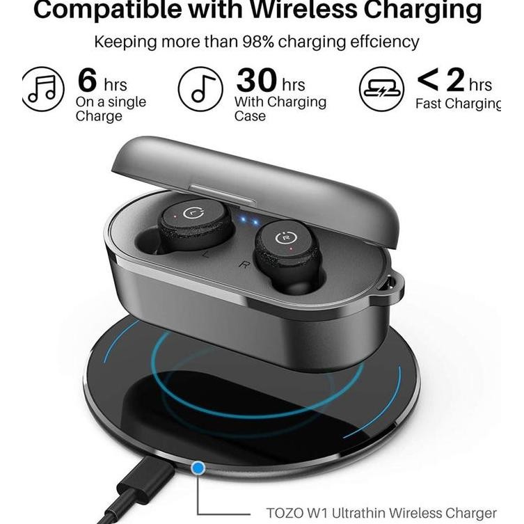 Tozo T10 Tws Stereo Headset Wireless Earbuds Wireless Charging Ipx8