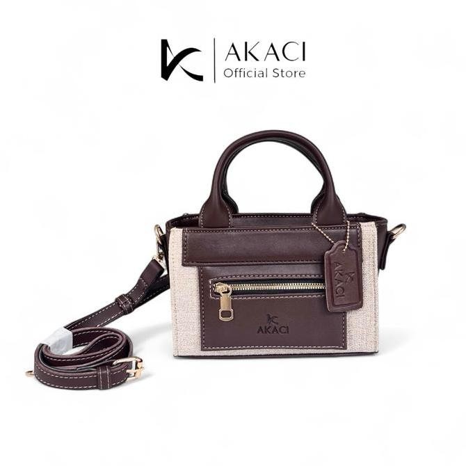 Promo Hand bag wanita Akaci ADELE 10-8460 Bahan Goni sintetis 2 ruang tas wanita lucu terbaru tas se