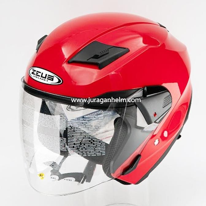 Zeus Zs611 Z611 Red Glossy/Dred Half Face
