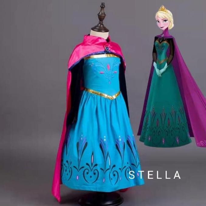 Dress Anak Frozen Queen Elsa Coronation Gown / Kostum Frozen Elsa
