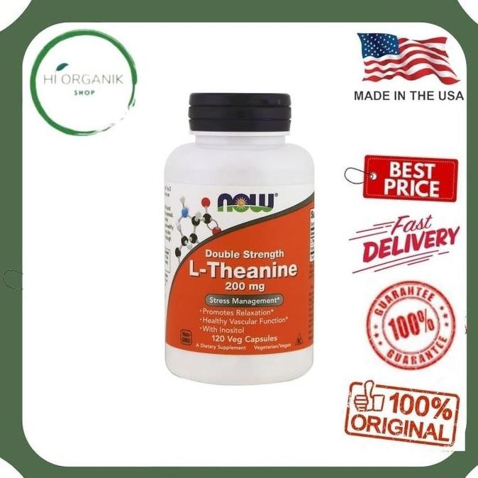Now Foods L-Theanine 200 Mg 120 Vcaps Double Strength / L-Theanine Original