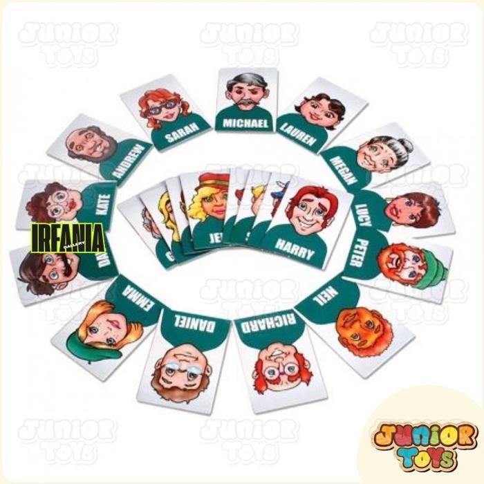 ul-64 Mainan Anak Tebak Gambar Board Game  Who is it - Mainan Tebakan Gambar Viral