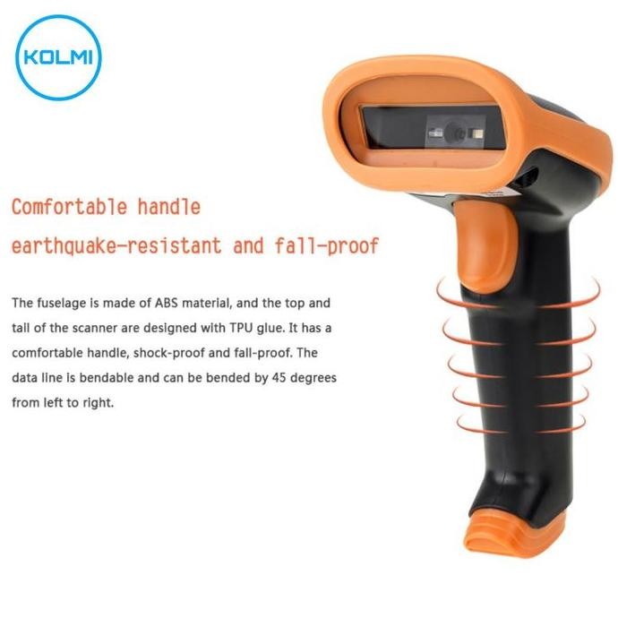 DF272>> KOLMI Barcode Scanner 2D QR Code Wired KL500