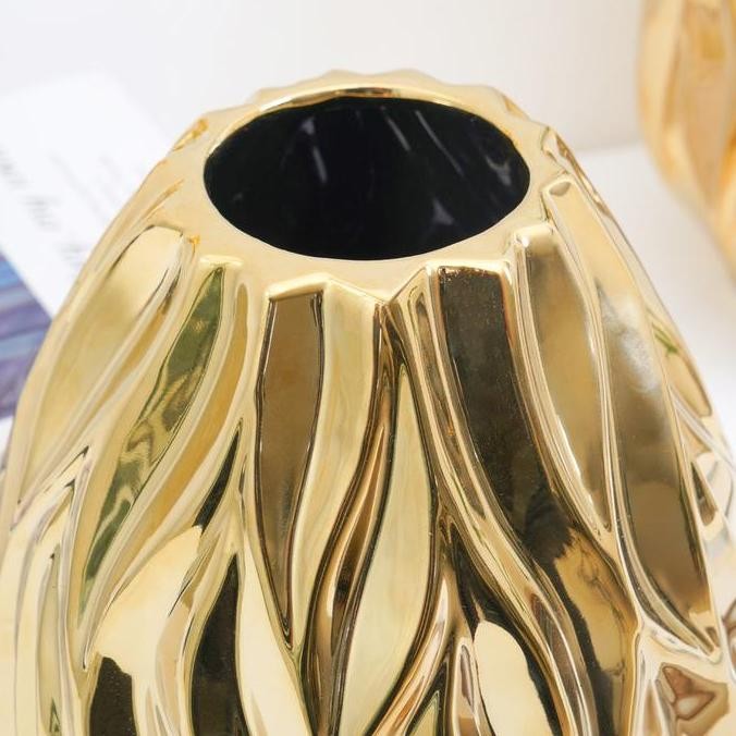 INFORMA VAS KERAMIK 25 CM FLAMING - GOLD