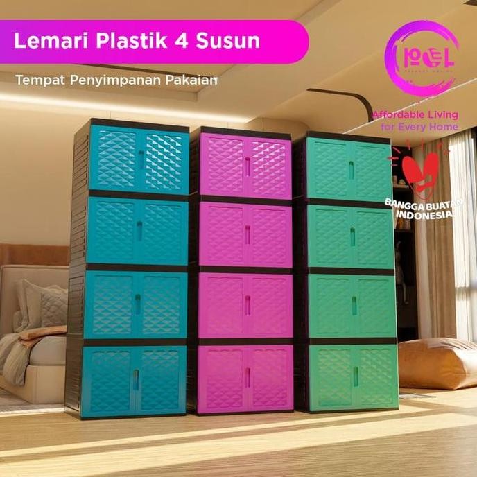 Promo [POL] COD  Lemari Plastik Jumbo 3 - 4 Susun | Lemari Pakaian Plastik | Lemari Plastik Susun | 