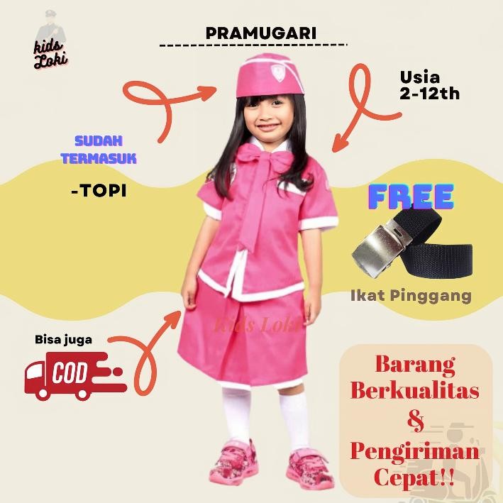 Kostum Profesi Pramugari Cilik baju pramugari Stelan Anak Seragam pramugari Cilik baju anak perempua