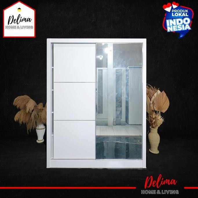 Promo Lemari pakaian 2 pintu List T P180cm sliding jumbo duco+hpl /lemari baju hpl/duco/ Nota invoic