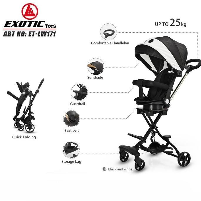 Exotic Lw171 Kursi Dorong Anak Kursi Hadap Depan Belakang Roda Stroller Bayi