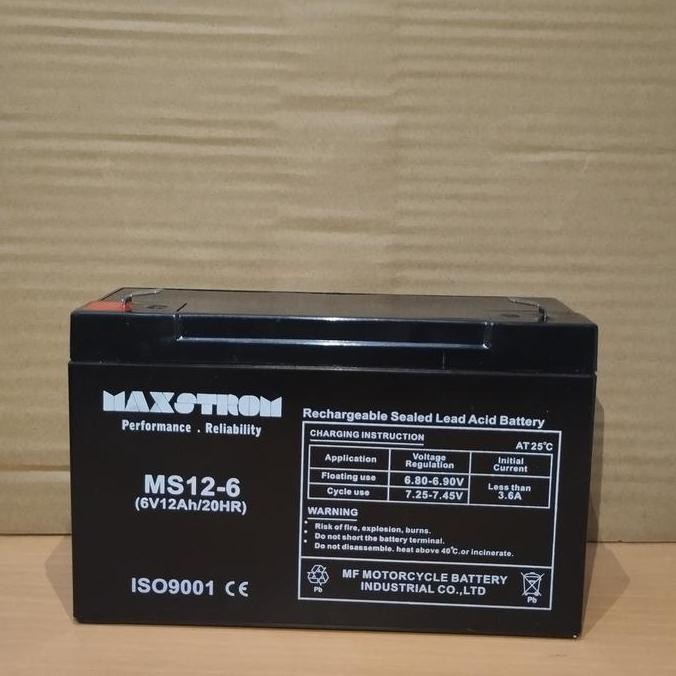 Aki Kering Vrla Mobil Mainan Maxstrom 6V 10Ah 12Ah