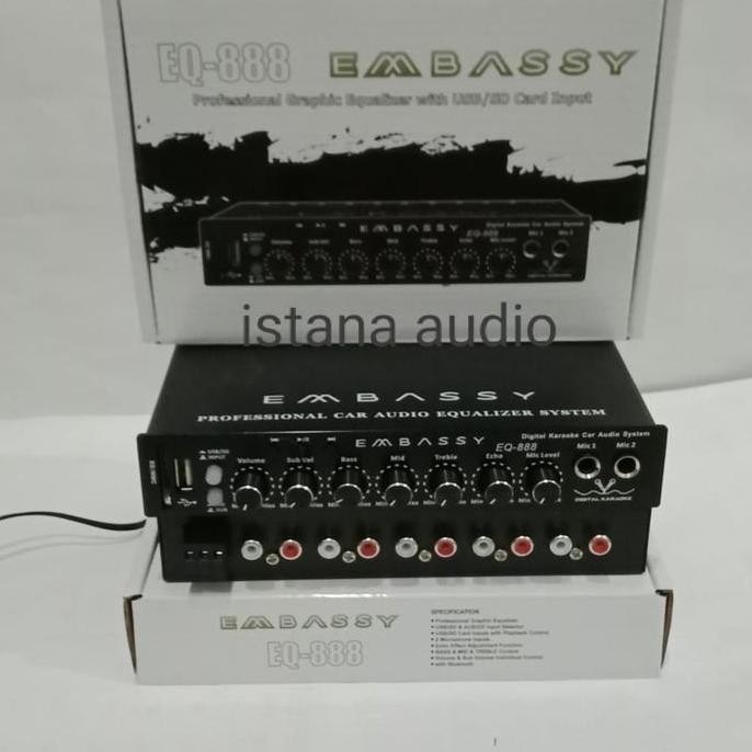 Parametrik Pre Amp Embassy Eq-888 Bluetooth Usb Sd +Adaptor Embassy