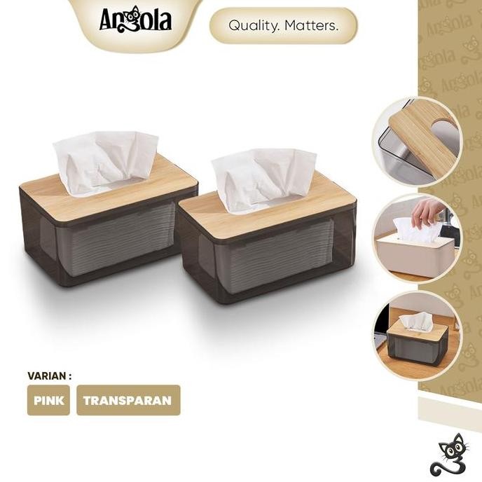 Angola Tempat Tisu D58 Kotak Tissue Kayu / Tissue Box