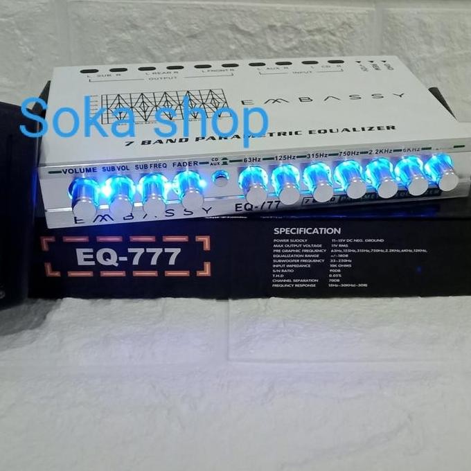 Parametrik Embassy Eq-777 With Subwoofer Equalizer + Adaptor Embassy