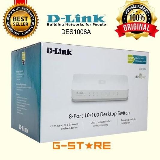 TERBARU - SWITCH HUB MURAH Dlink switch 8 port DES 1008A plastik + FREE ONGKIR
