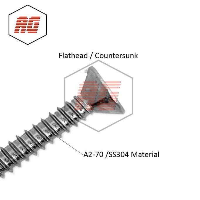 New New Skrup Tapping FH (Flat Head) Stainless Steel 6 X 3/4