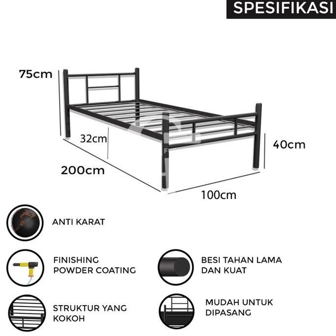 Ranjang besi minimalis 100x200