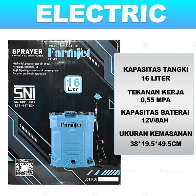 Sni Merek Farmjet Guarantee Original  Sprayer Elektrik Tangki 16 Liter Alat Semprot Tangki Semprotan