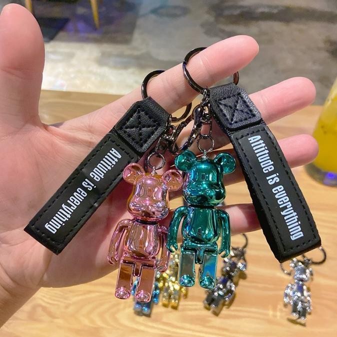 IDEALE- VINEX - Gantungan Kunci Tas 3D Violent BEAR Acrylic Boneka Lucu Keychain Beruang Lucu Boneka