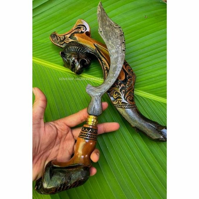 KUJANG PAMOR Baja Damaskus Balik Mlipih Kujang Kerajinan Sunda Jabar