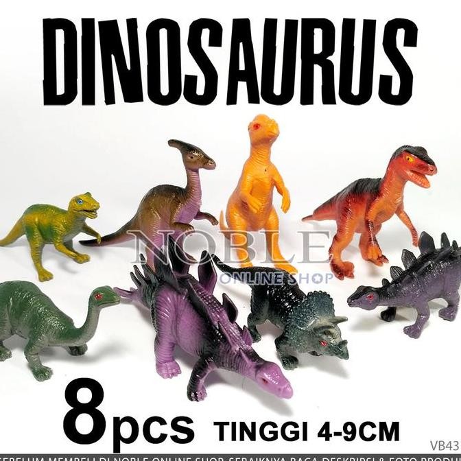 8 Pcs Dinosaurs Miniatur Figure Karakter Dinosaurus Purba Hewan Amfibi Tirex Animal World Mainan Edu