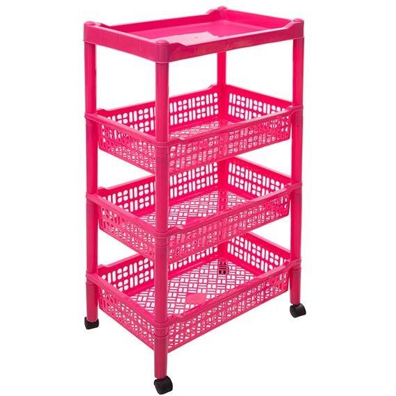 Rak Salon Susun 4 Roda Shinpo 819 C4 Megalo / Tempat Surat Keranjang Penyimpanan Barang Serbaguna La