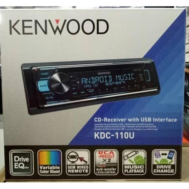 Promo KENWOOD Single Disc KDC-110U Headunit Mobil CD Receiver dengan Interface USB Radio MP3 Remote 