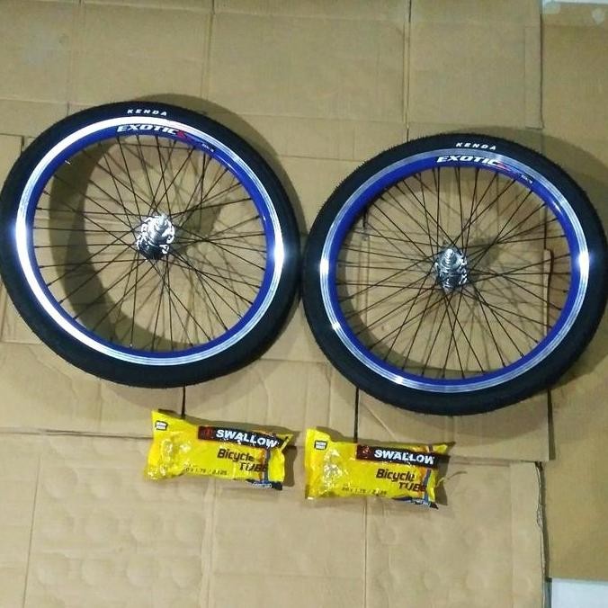 1 Set Ban Luar Dan Dalam + Velg Sudah Di Setel Sepeda 20 Inchi Seli Restock