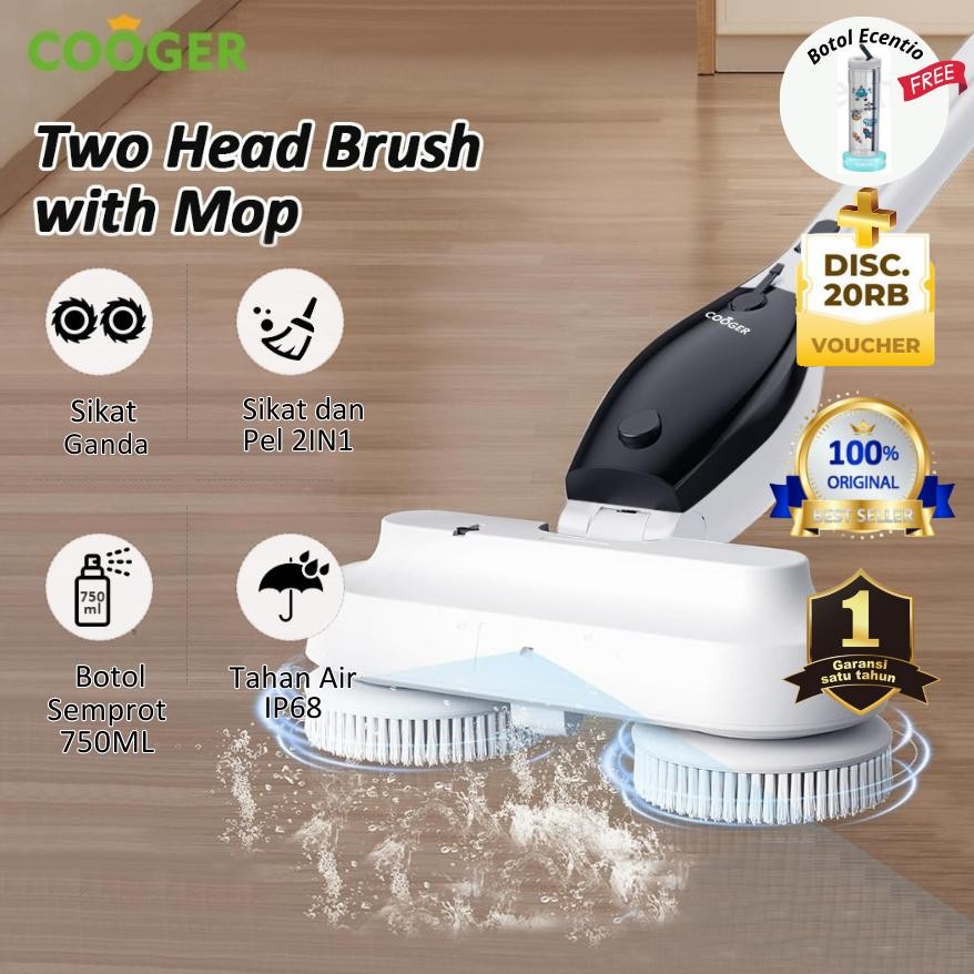 LEGOLANT- COOGER Sikat dan Pel Otomatis Elektrik Dual Kepala Sikat 6IN1 Electric Brush and Mop Tanpa