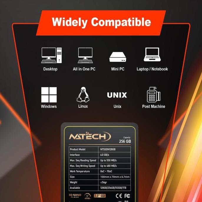 Ssd Sata 256Gb / Ssd 256Gb / Ssd Natech / Ssd 2.5" Sata Natech 256Gb