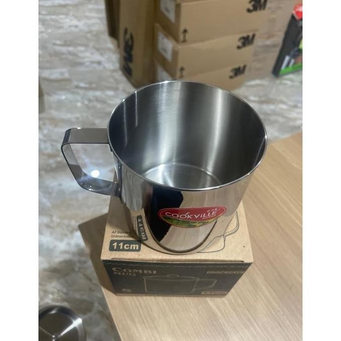Cookville Mug W / Cover Korea Stainless 11Cm Gelas Stainless Cook Ville Korea