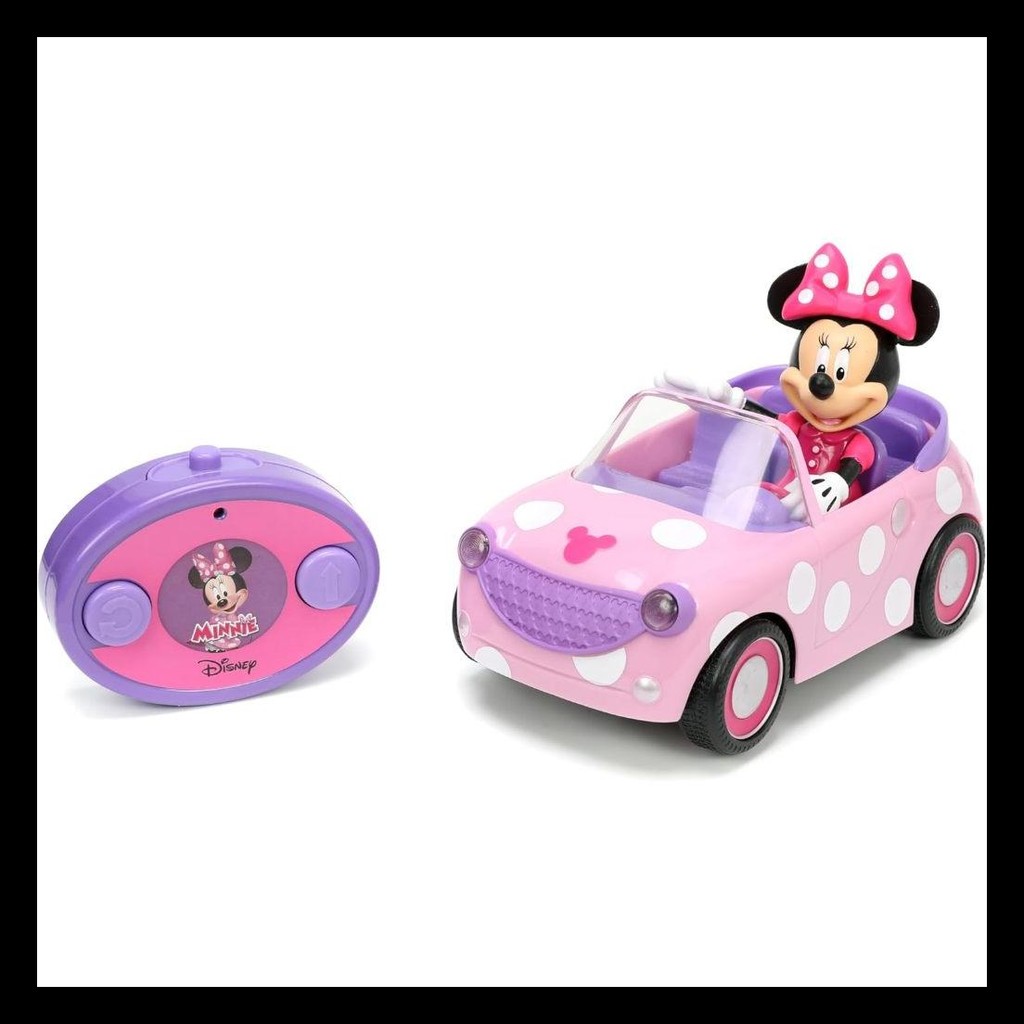 Disney Junior Minnie Mouse Roadster Rc Car With Polka Dots, 27 Mhz, Pink With White