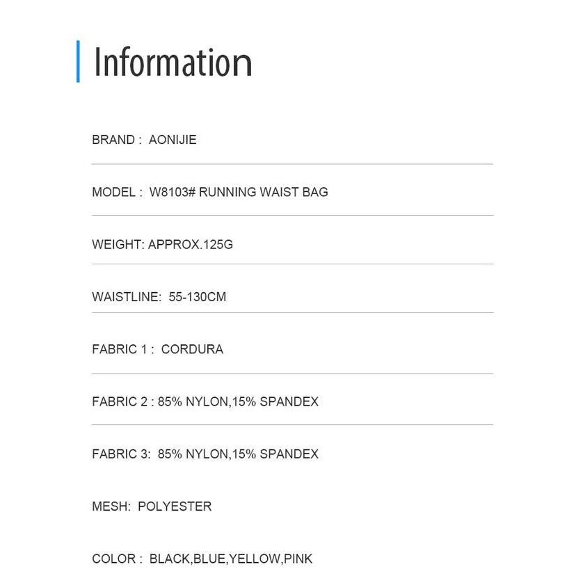 Aonijie W8103 Waist Bag Trail Running Tas Pinggang Lari Original Murah
