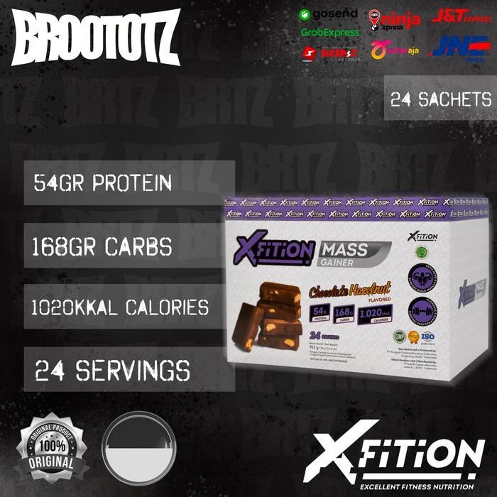 XFITION Mass Gainer 24 Sachets 2 Lbs Mass Gainer BPOM Halal Weight Gain Susu Penambah Berat Badan Su