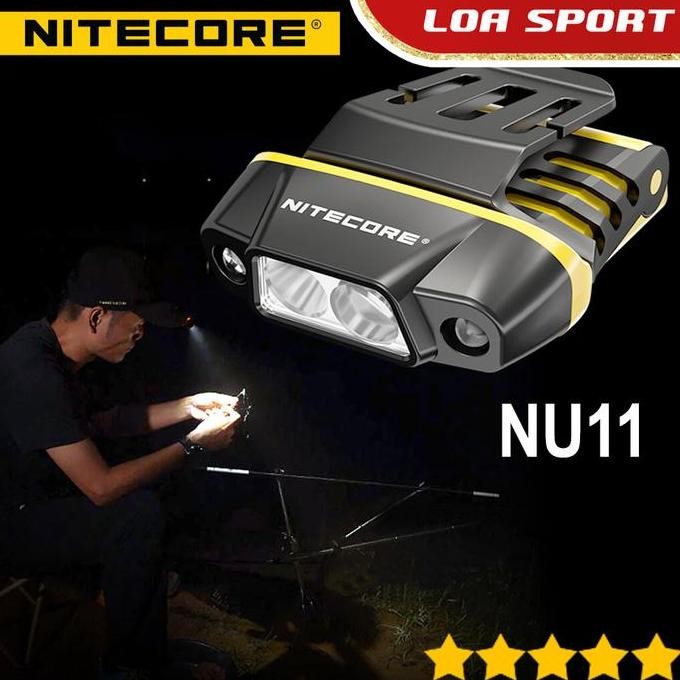 Senter Kepala Clip Jepit Dual Beam Sensor Gerak Nitecore Nu11 600Mah