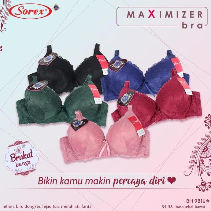 Sorex Bra Kawat Busa Tebal Brukat 9816