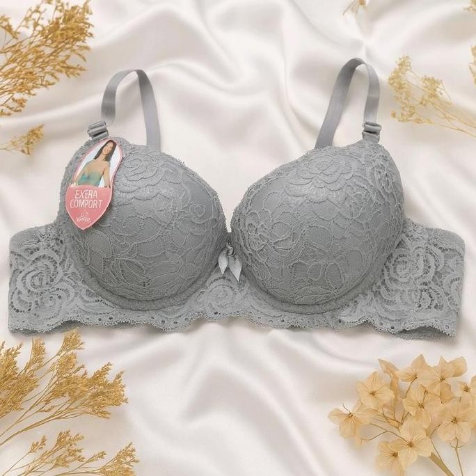 Bra Bh Burkat Kawat Kait 3 Busa Sedang Bh Fashion Big Size Cup C Bra Push Up Brokat Wanita Nyaman