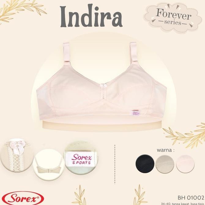 Sorex Bra Sport Wanita 01002 - Bh Busa Tipis Tanpa Kawat Kait 2 - Nyaman & Kualitas Tinggi - Warna C