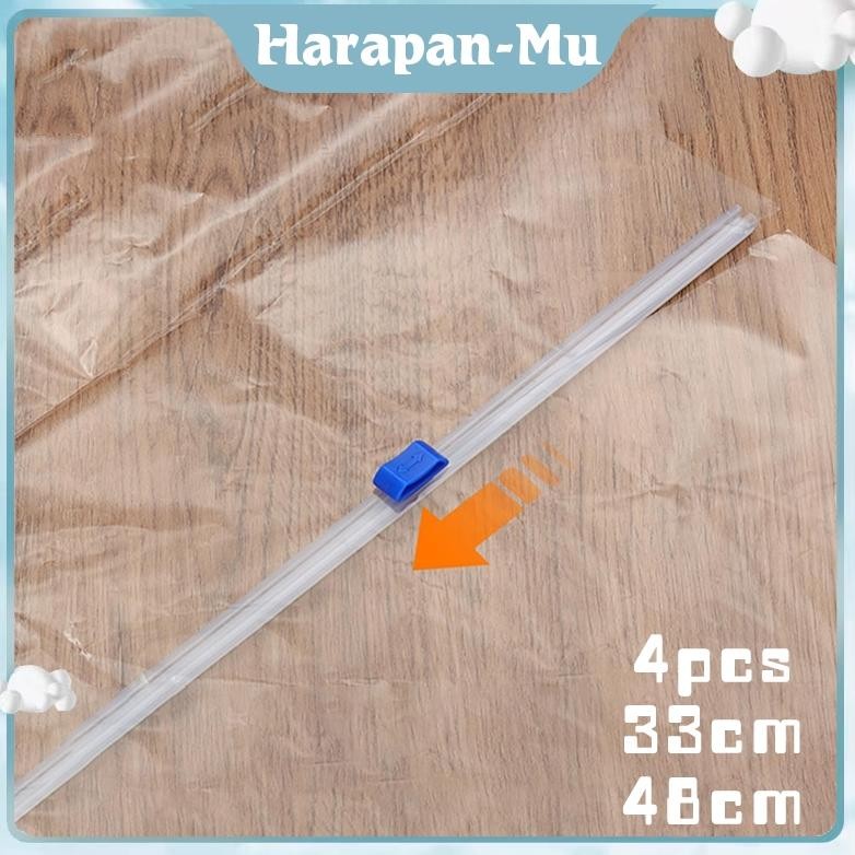 UGNDA Alat Pemotong Plastik Wrapping 4Psc - 2 Arah Alat Wrapping Makanan Pemotong - Dua Ukuran Pilih