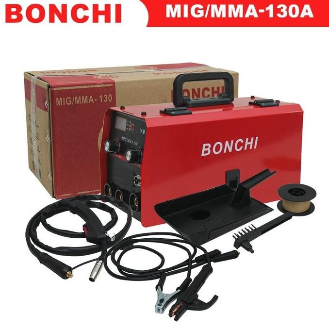 MYMO- AF-AB.06 || Bonchi Mesin Las Mig MMA 130A 900watt Lengkap Siap pakai Tanpa Gas