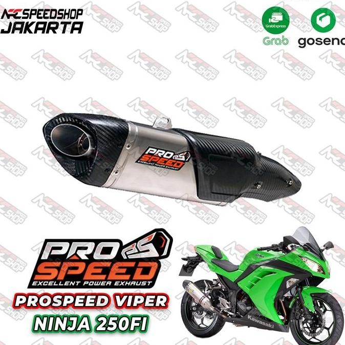 Promo Knalpot Prospeed Viper Series BLACK SHARK PREDATOR BLACK CARBON Ninja 250 fi / Z250 Fullsystem