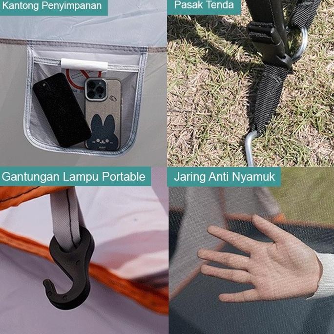Aera Tenda Camping 8 10 Orang Double Layer | Kapasitas 8-12 Orang
