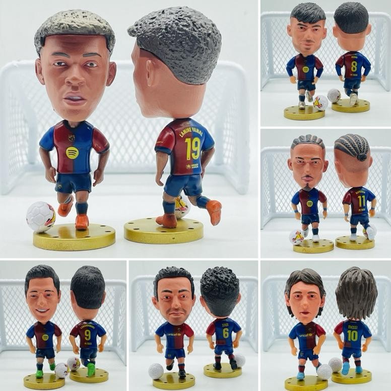 READY STOK Figure Miniatur Pemain Sepak Bola Raphinha Pedri Messi Lewandowski Suarez Valdes Gundogan